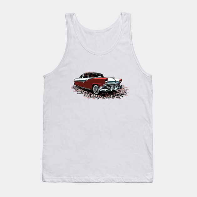 56 Ford Crown Victoria Unisex, 1956 red and white Crown Vic Tank Top by ZoeysGarage